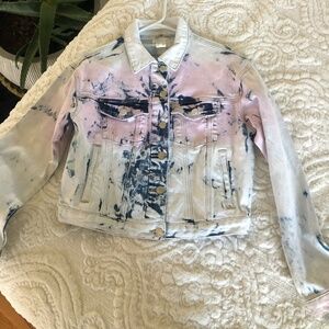 VENUS TIE DYE SPRING DENIM JACKET SMALL NWT
